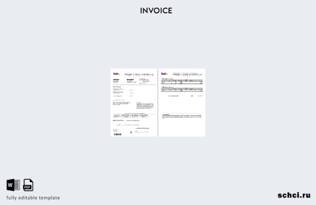 цифровая загрузка шаблона счета фактуры Fedex США